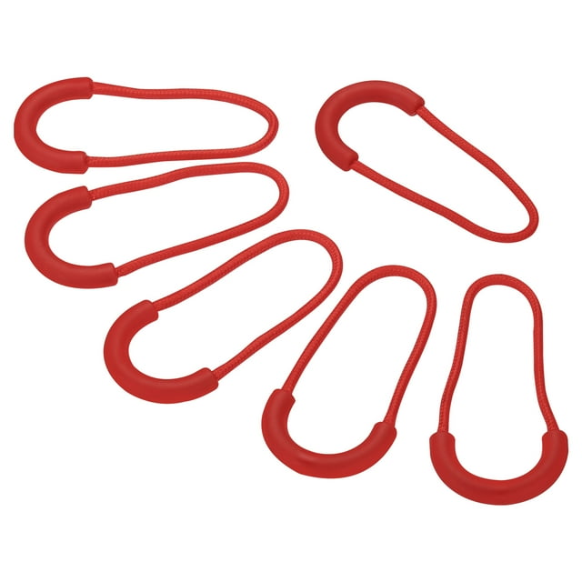 Unique Bargains Poignées de Remplacement pour Rallonge à Fermeture Éclair, Rallonge en U pour Bagages et Sacs à Dos Rouge 15 Pack