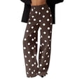 thumbnail image 2 of Jovrlynd Women's Jeans Polka Dot Wide Leg High Waist Boho Long Denim Pants with Pockets Trendy Loose Straight Jeans, S-XL, 2 of 8