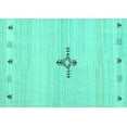 thumbnail image 1 of Ahgly Company Machine Washable Indoor Rectangle Solid Turquoise Blue Modern Area Rugs, 6' x 9', 1 of 4