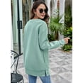thumbnail image 6 of Osfvolr Women Sweatshirts Trendy Fleece Crewneck Sweatshirt Casual Loose Pullover Tops Comfy Fall Outfits Green S, 6 of 7