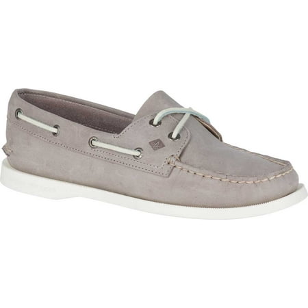 Women's Sperry Top-Sider Authentic Original Boat Shoe Grey/Grey Leather 7.5 M