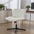 thumbnail image 5 of Snugway Ultra-Wide Fabric Padded Side Desk Makeup Chair, Cream, 5 of 10