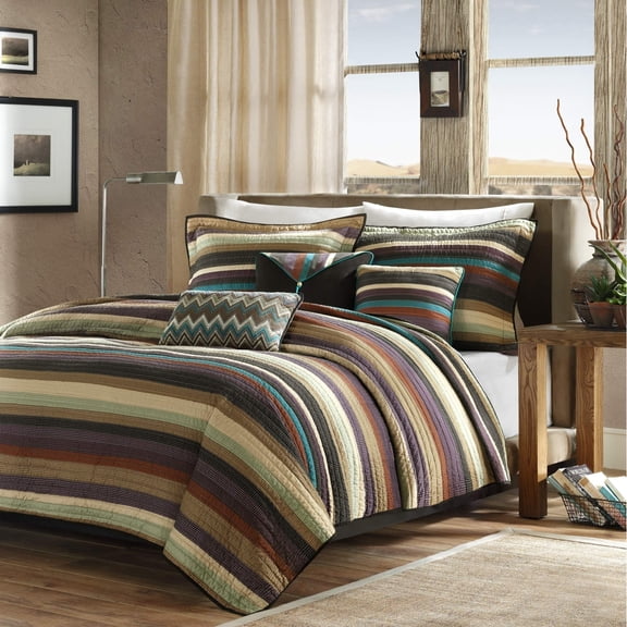 Madison Park MP13-2582 Yosemite 5 Piece Quilted Coverlet Set, Twin/Twin X-Large, Multi
