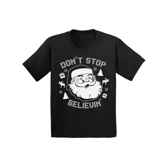 Awkward Styles Xmas T-Shirt for Baby Girls Boys Don't Stop Believin Christmas Baby Shirt