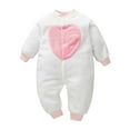 thumbnail image 2 of APEXFWDT Newborn Baby Jumpsuit Crewneck Fleece Rompers Long Sleeve Print Button Up Onesies Jumpsuits Fall Winter Thicken Warm Outfits, 2 of 3