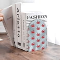 thumbnail image 6 of KLL Cute Red Crabs With Nautical Print Wood Book Ends for Shelves,1 Pair Wood Bookends Book Holder Stand Decorative, Book Stoppers for Heavy Duty Books CD File Video Games, 6 of 8