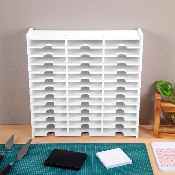 Niceauty Disk Case CD Storage Case White Wood 1Set