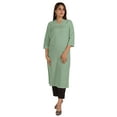thumbnail image 4 of Moomaya Solid Pintuck Blouses For Women Indian Ethnic Kurti Casual Cotton Kurta, 4 of 6