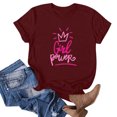 thumbnail image 1 of Fiudx Ofertas de La Semana Blusa de Manga Corta con Estampado de Moda para Mujer, Divertida Camiseta con Cuello Redondo, 1 of 3