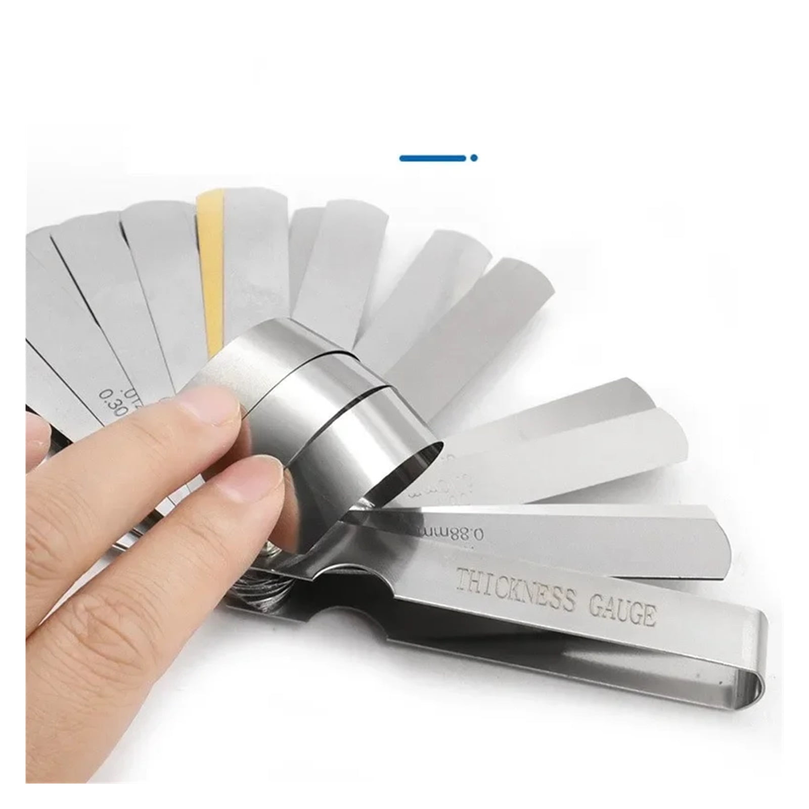 32 Blades Universal Metric and Thickness Gage Set Tappet Valve Stainless Steel Feeler Gauges Gap Measuring Tool ,Easy Identification