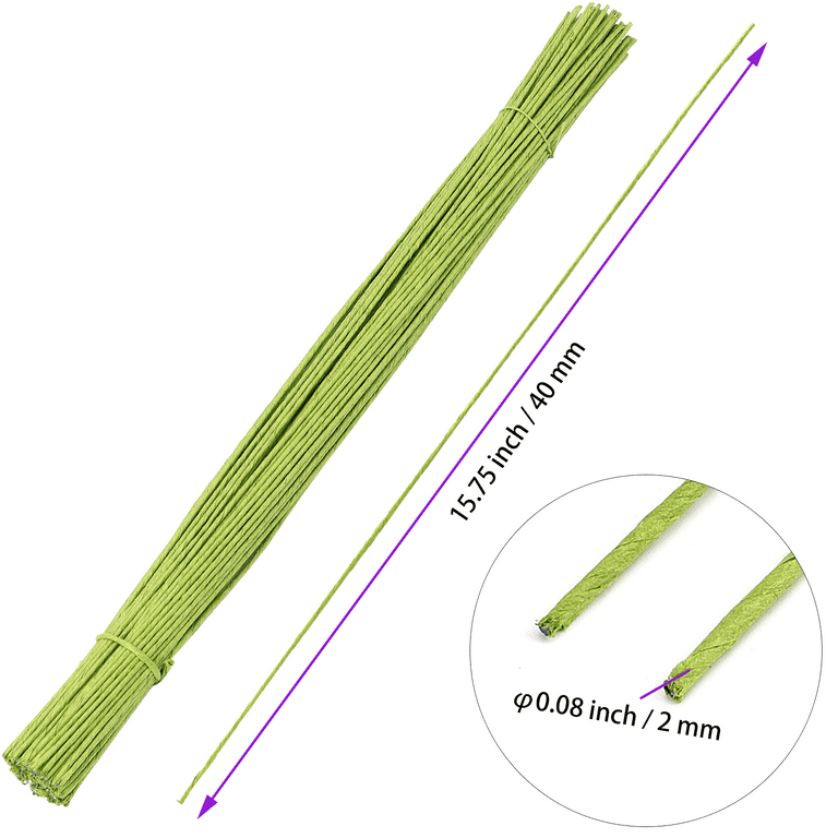 SEUNMUK 400 Pcs 15.7 Inch Floral Stem Wire, 14 Gauge Green Floral Wire,  Floral Paper Wrapped Wire for Flower Making, DIY Floral Arrangements and  Decorations 