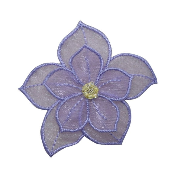 Flower - Lavender 3D Layered Flower - Iron on Applique/Embroidered Patch