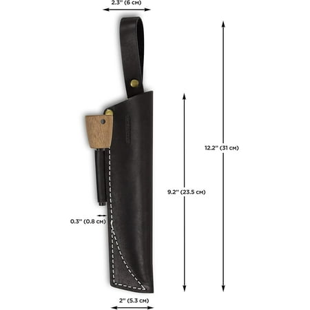 DASAW-BPS Knives Black Belt Knife Sheath with Fire Steel - Leather Sheath for Fixed Blade Knife with Fire Starter - Outdoor Hunting Bushcraft Camping Fixed Blade Knives