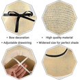 thumbnail image 3 of Sombrero para el sol para mujer 56-58 cm, sombrero de paja de ala ancha Upf 50+, 3 of 5