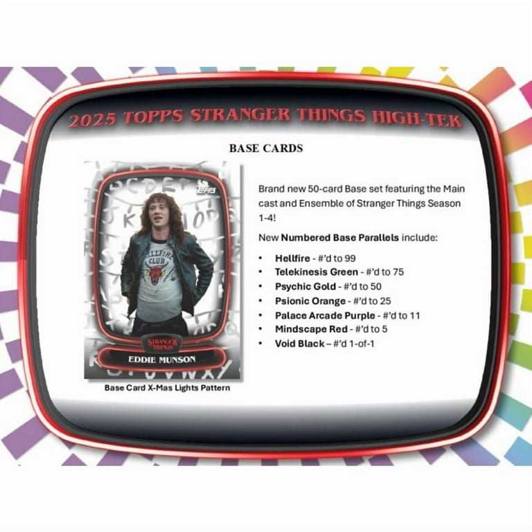 Topps 2025 Stranger Things High-Tek Hobby Box, 8 Cards per Pack