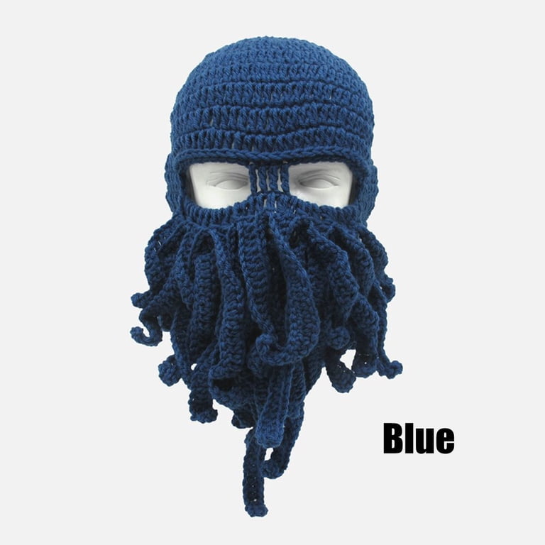 Tentacle Octopus Hat Crochet Cthulhu Beard Beanie Men display picture 1