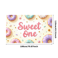 thumbnail image 6 of Colorful Doughnut First Birthday Banner Sweet One Party Backdrop for Kids Birthday Celebration Baby Shower Event Decoration, 6 of 8