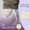 thumbnail image 3 of Tutuviw Thick Rope Shoe Laces, Cotton 1cm 1 Pairs for Sneakers Canvas Shoes, Solid Woven Shoelace Shoes Laces for Men and Women（Beige）, 3 of 7
