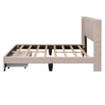 thumbnail image 5 of Queen Storage Bed with Big Cushioned Ottoman, New Upgraded Upholstered Platform Bed with Headboard, No Box Spring Needed, Heavy Duty Bed Frame for Adults, 650 lbs Capacity, Beige, 5 of 10