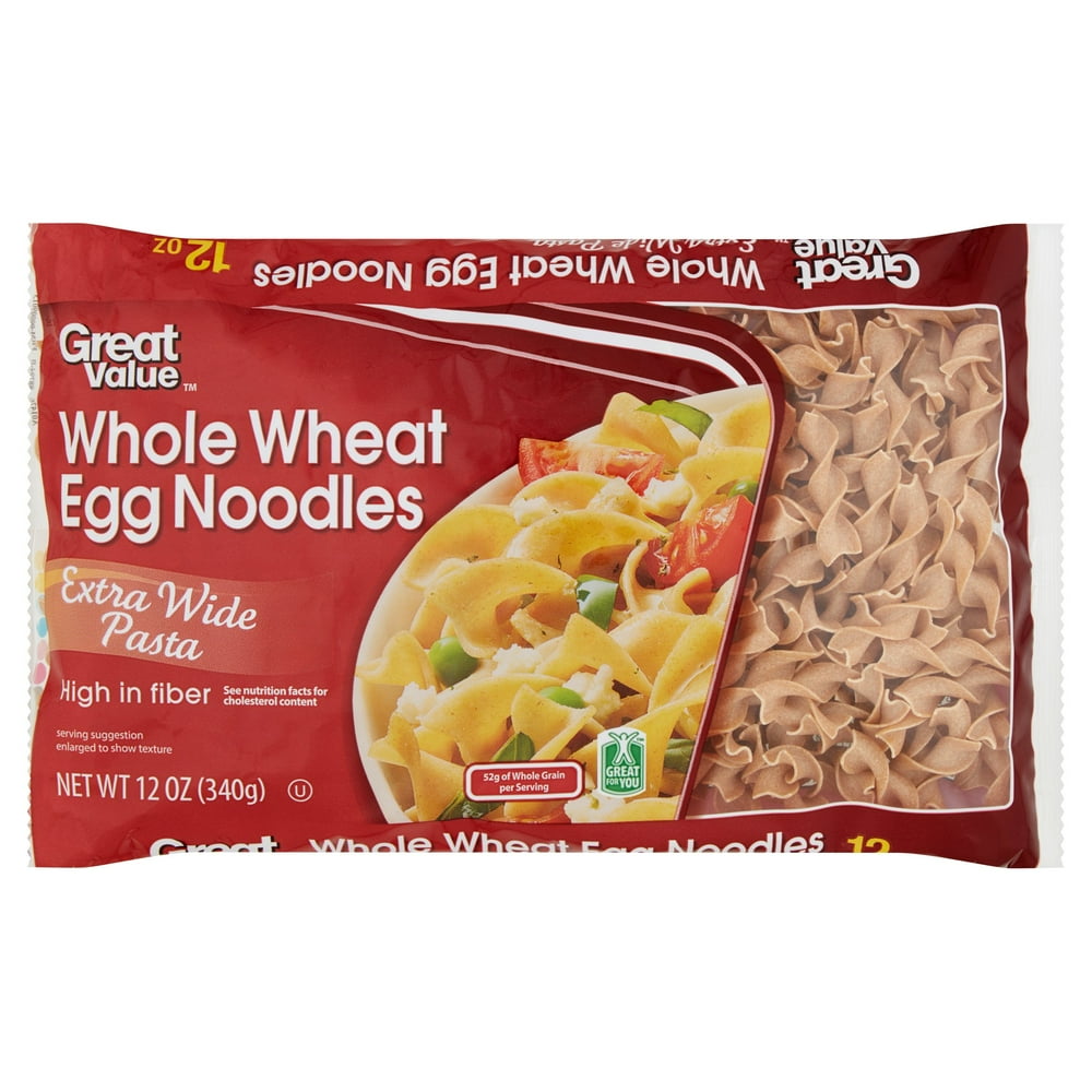 Great Value Whole Wheat Egg Noodles, 12 oz