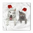 thumbnail image 1 of Christmas Bandana, Animals Red Hats, Unisex Head and Neck Tie, by Ambesonne, 1 of 2