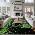 thumbnail image 4 of Area Rug for Living Room, St. Patrick's Day Non-Slip Indoor Large Carpet for Bedroom/Dining Room, Spring Lucky Shamrocks Green Gnomes Black Washable Low-Profile Rectangle Floor Runner Rugs - 5 x 7 Ft, 4 of 7