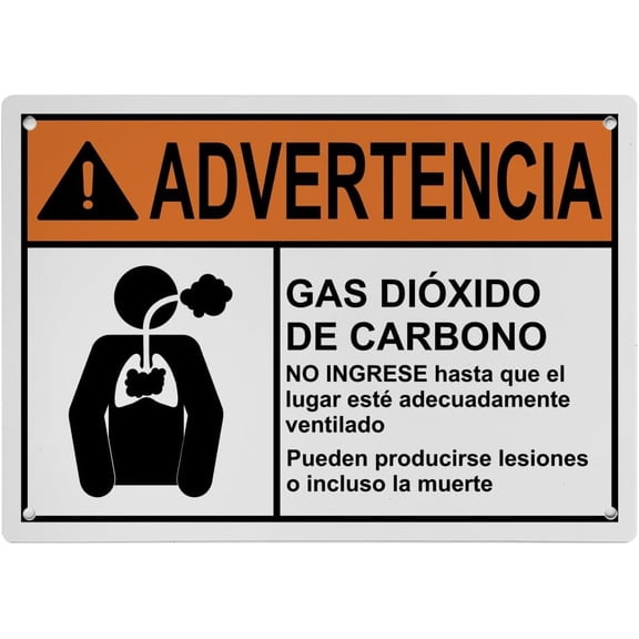 NFPA 12 CO2 Sign 8"x12" - Carbon Dioxide Safety Sign, UV Resistant Plastic - Indoor Outdoor Factory Workplace Safety Sign