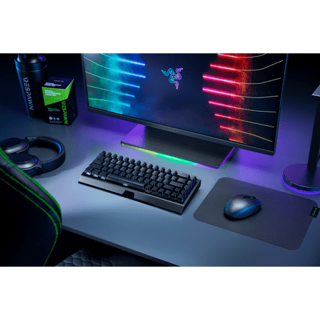 Razer - BlackWidow V3 Mini Hyperspeed Phantom Edition 65% Wireless Mechanical Yellow Linear Switch Gaming Keyboard - Black