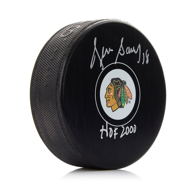 Denis Savard Rondelle de Hockey des Blackhawks de Chicago Signée avec Note HOF