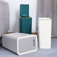 thumbnail image 3 of Taotanxi Bathroom Trash Can with Lid, 2.2 Gallon / 10 Liter Small Garbage Can with Pop-up Lid for Toilet, Office, Bedroom, Living Room(White), 3 of 6