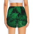 thumbnail image 4 of Goofa Green Leave Fern Printed Women 2 in 1 Running Shorts,Quick Dry Athletic Workout Shorts,High Waisted Athletic Shorts with Liner Pockets-Large, 4 of 9