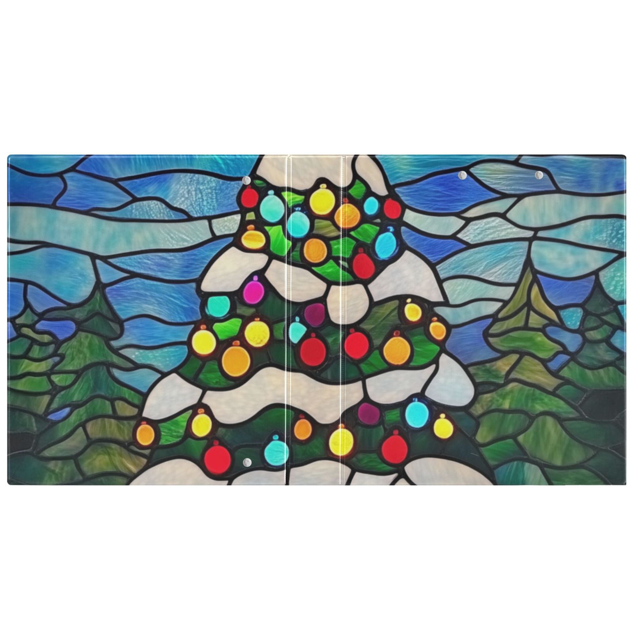 Christmas Tree Light Ball 3 Ring Binders 1.5 inch Hardcover File Folders with Interior Pockets A4 Size Organizer for School Office Hospital
