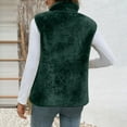 thumbnail image 4 of Gpaecead Women's Plush Sleeveless Zip Up Vest - Fleece Lined Warm Padded Gilet Green, 4 of 8