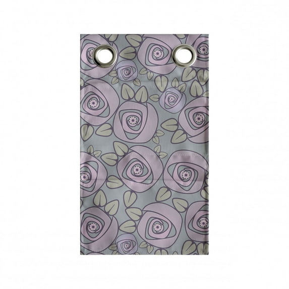 Rose Hanging Pocket Organizer, Romantic View of Flowers in Spiraling Style, Printed Polyester Storage Bag with Pockets, 9" x 16", Blue Grey Pale Taupe