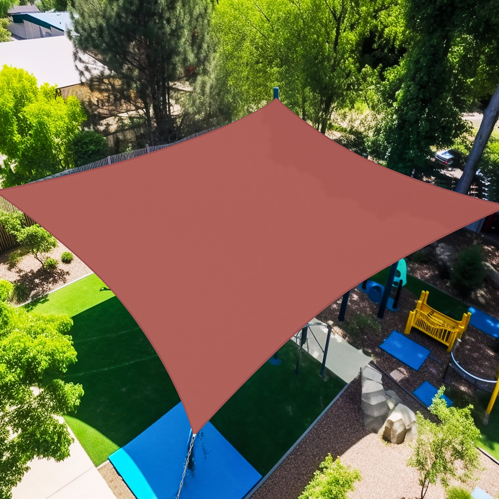 Shade&Beyond 18'x18'Customize Rust Red Sun Shade Sail Commercial