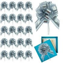 Christmas Gift Bows, Gift Wrapping Ribbon, 20PCS Unassembled Organza Ribbon Bows for Christmas Wedding Birthday Decoration, Reusable Portable Colorful Stripe Pattern Gift Package Accessories