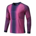 thumbnail image 2 of Sinleey Kids Boys Padded Soccer Goalkeeper Jersey Long Sleeve Quick Dry Football Shirts Basketball Navy Blue&Hot Pink 20, 2 of 4