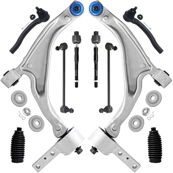 Detroit Axle - 10pc Front End Suspension Kit for 2009-2015 Honda Pilot, 2 Lower Control Arms with Ball Joints 4 Inner Outer Tie Rods 2 Sway Bars 2 Tie Rod Boots 2010 2011 2012 2013 2014 Replacement
