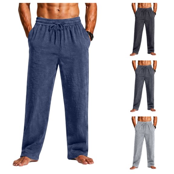 Urbanix Wide-Leg Sweatpant for Men Casual Loose Fit Lightweight Soft Waistband Drawstring Joggers Work Travel Trousers with Pockets Blue 4XL