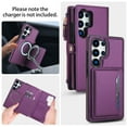 thumbnail image 2 of Designed for Samsung Galaxy S20 FE Multi-Function Wallet Phone Case,With Shoulder Strap&Wrist Strap,Cash Pocket&Card Slots,Zipper Purse,Magnetic Detachable PU Leather Flip Phone Case,Purple, 2 of 9