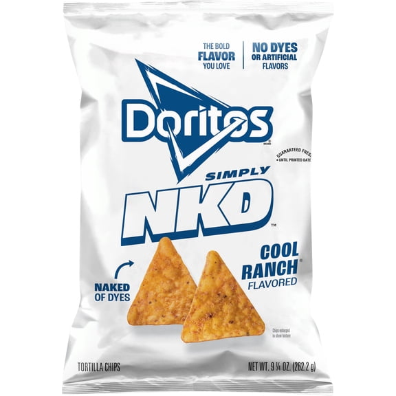 Doritos Simply NKD, No Dyes No Artificial Flavors Cool Ranch Tortilla Chips Bag, 9.25 oz