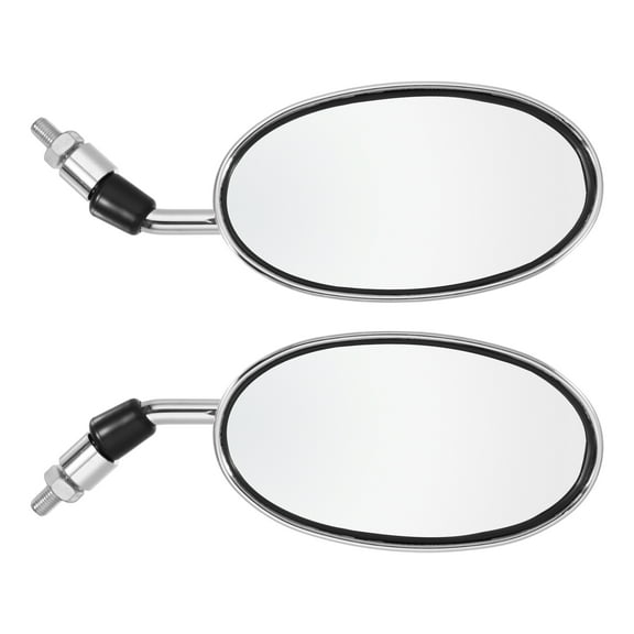 1 Pair Motorcycle 10mm Screw Thread Rear View Side Mirror Rearview Mirrors Universal Silver Tone
