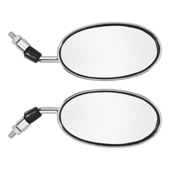 Unique Bargains 1 Pair Motorcycle 10mm Screw Thread Rear View Side Mirror Rearview Mirrors Universal Silver Tone