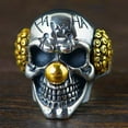 thumbnail image 4 of ZMY Home Clown Skull Ring Stainless Steel Handmade Jewelry Cool Punk Rock Joker Ring (9), 4 of 6