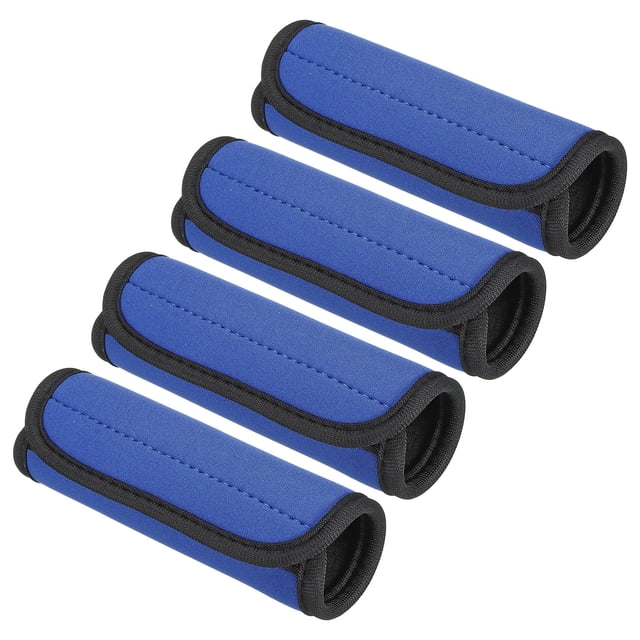Unique Bargains Luggage Handle Wrap, 4 Pack Neoprene Handbag Grip Cover Protector Identifier with Hook and Loop, Dark Blue