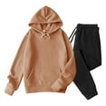 thumbnail image 2 of AnuYalue Men's Tracksuit Solid Color Athletic Sweatsuits 2 Piece Outfits Long Sleeve Hoodies Sweatshirts with Elastic Waist Sweatpants, 2 of 6