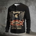 thumbnail image 6 of Usa 250th Anniversary Merchandise, 4th of July Shirts for Men Patriotic Long Sleeve Tops Eagle Print Shirt Button Up Henley Pullover, 6 of 7