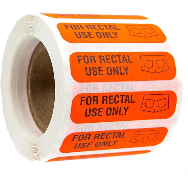 Adhesivos Rojos Solo Para Uso Rectal / 500 Etiquetas Pequeñas / Adhesivo Permanente Rojo Fluorescente De 0,375" X 1,5"