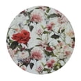 thumbnail image 2 of JEUXUS Shabby Flora pattern Round table cover,waterproof fabric decorative,durable Reusable table clothes,Wipeable Spill proof for kitchen dining dinner shower parties,Dark Coral Maroon Cream Green, 2 of 7