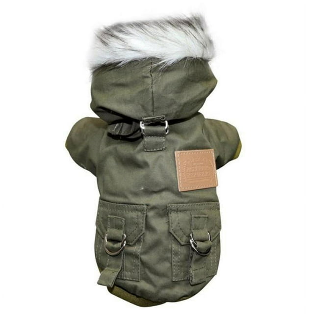 YOPTOP Manteau d'Hiver Épaissi pour Animal, Vêtement d'Extérieur pour la Randonnée, la Course et l'Exercice par Temps Froid, Veste à Capuche à Manches Longues pour Chien, Vêtements Chauds pour Chien, Kaki m, Vert, TP